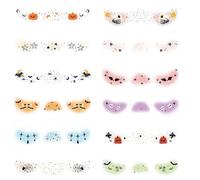 Halloween Face Stickers, Cartoon Freckle Decals, Temporary TattooSet, Easy-Peel Skin-Safe Adhesive, Spooky Costume Makeup Accessory, Ideal for Party, Classroom, Birthday Cosplay, 6.29inch Multicolor