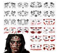 Halloween Face Stickers | Facial Decor Decals | Terrifying Scar Facial Decals | for Men Party Gatherings School Plays Celebration Carnival Concerts Club Bar Masquerade Performances
