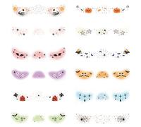 Halloween Face Stickers, Freckles Cartoon Set, Fun Temporary Design, Cosplay Party Accessory, Colorful Sheets, Classroom or Costume Use, Birthday or Event Fit, 12 Pieces