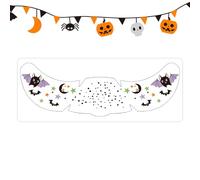 Halloween Face Stickers, Scary Eye Makeup Decals with Bat Pumpkin Handprint Designs, Adhesive Carnival Costume Accessories for Kids Festival Party Decoration, Spooky Reusable Face Art