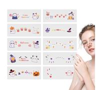 Halloween Face Stickers - With Blood Pattern Halloween Female Stickers | 10X Halloween Stickers For Adults, Witch Makeup For Women, Party Favors Trick Or Treat