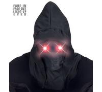 Halloween Faceless Hooded Mask With Red Light Up Eyes