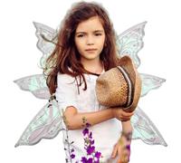 Halloween Fairy Costume - Butterfly Wings for Girls and Adults, White Angel Wings with Brilliant Details | Large Fairy Wings for Women, Fantasy Fairy Dress for Carnival, Party A