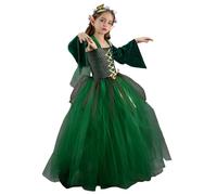 Halloween Fairy Costume - Green Mesh Dress, Tulle Sleeve Outfit | Sparkling Princess Design, Fantasy Character Apparel For Parties, Carnival, Stage, School, Parade, Celebration,