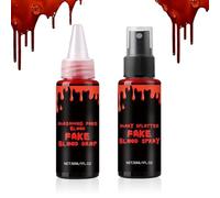 Halloween Fake Blood - Halloween Costume Blood Spray Dripping Kit,Costume Accessories Scary for Zombie Prank School Plays Stage Cosplay Escape Room Clothes Mouth Men Women Actors