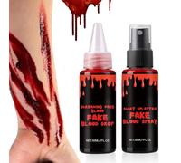 Halloween Fake Blood | Halloween Washable Fake Blood Makeup Kit,Body Paint Scary for Mouth Men Women Actors Adults Clothes Stage Zombie Prank Dress up Photoshoot School