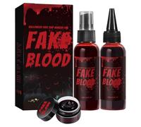 Halloween Fake Blood Kit, SFX Horror Makeup Set with Spray Drip Gel 6PCS