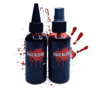 Halloween Fake Blood Makeup Kit - Long-Lasting Effect 60ml, Stage Makeup Blood Realistic Spray, Creative Makeupp Props | Washable Fake Bloods Bottles for Cosplay, Carnival, Horror Theme, Theatre P