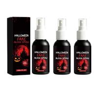 Halloween Fake Blood Spray - 30ml Special Effects Makeup for Cosplay, Stage, and Parties, Realistic Viscosity Washable Liquid, Easy Control Fine Mist for Splatter & Drip Effects (C-3pcs)