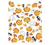 Halloween Fall Blankets Spooky Pumkin Ghost Bat Blanket Soft Flannel Horror Blanket for Couch, Bed Halloween Ghost Decor Birthday Gifts for Women