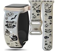 Halloween Fall Christmas Engraved Band Compatible Apple Watch Women 41mm 40mm 44mm 45mm 46mm 42mm 38mm 49mm,Dressy Maple Skull Pumpkin Snowman Soft Silicone Strap for iWatch Series SE 10 9 8 7 6 5 4 3