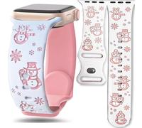 Halloween Fall Christmas Engraved Band Compatible Apple Watch Women 41mm 40mm 44mm 45mm 46mm 42mm 38mm 49mm,Dressy Holiday Maple Skull Pumpkin Snowman Soft Silicone Strap for iWatch Series 11 10 9 8 7