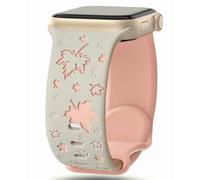 Halloween Fall Christmas Engraved Band Compatible Apple Watch Women 41mm 40mm 44mm 45mm 46mm 42mm 38mm 49mm,Dressy Holiday Maple Skull Pumpkin Snowman Soft Silicone Strap for iWatch Series 11 10 9 8 7