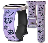 Halloween Fall Christmas Engraved Band Compatible Apple Watch Women 41mm 40mm 44mm 45mm 46mm 42mm 38mm 49mm,Dressy Maple Skull Pumpkin Snowman Soft Silicone Strap for iWatch Series SE 10 9 8 7 6 5 4 3