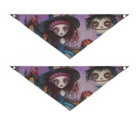 Halloween Family Pumpkins Dog Neckwear Good Breathability Set of 2 for Daily Wear Pets at Different Stages 20 × 7 3in