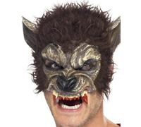 Halloween Fancy Dress Adult Werewolf Mask Half Face Brown Wolf Face Mask Smiffys