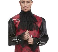 Smiffys Cravat & Cuff Set, Black, Halloween Fancy Dress Accessory, Halloween Fancy Dress Accessories Dress Up Accessories Halloween