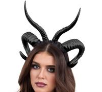 Halloween Fancy Dress Double Demon Horns Black Devil type Horns by Smiffys