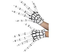 Halloween Fancy Dress Grim Reaper Skeleton Hands Latex Gloves by Smiffys