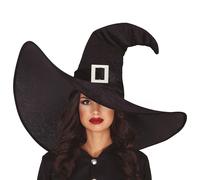 Halloween Fancy Dress Ladies Jumbo Velour Witch Hat Black Witches Hat New fg