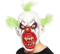 Halloween Fancy Dress Sinister Clown Mask with Green Hair by Smiffys