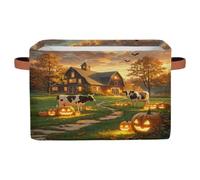 Halloween Farm Castle Foldable Storage Baskets for Shelves Closet