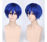 Halloween Fashion Christmas Party Dress Up Wig Cos Wig Juvenile Anti-Curled Short Hair Color Universal Men'S Wig Cosplay Anime Wig Color:Pl-002-11# Royal Blue
