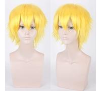 Halloween Fashion Christmas Party Dress Up Wig Cos Wig Juvenile Reverse Warped Short Hair Color Universal Men'S Wig Cosplay Anime Wig Color: 002-38 Lemon Yellow
