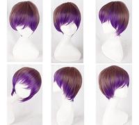 Halloween Fashion Christmas Party Dress Up Wig Cos Wig Lolita Wig Universal Long Curly Straight Short Hair Multi Color:Pl-241 Light Brown Purple (Male)
