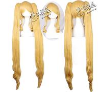 Halloween Fashion Christmas Party Dress Up Wig Cos Wig Mixed Gold Double Tiger Mouth + Temple Rose Girl Real Red Anime Wig