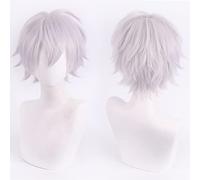 Halloween Fashion Christmas Party Dress Up Wig Cos Wig Time Man Qiao Lingcheng Hour Black Tie Hair 37 Points Lu Guang Silver White Anti-Warping Color: Lu Guang
