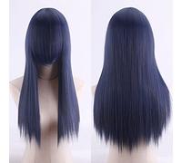 Halloween Fashion Christmas Party Dress Up Wig Cosplay Anime Wig High Temperature Silk Rose Net Colorful 60Cm Thickening Long Straight Hair Color:Zf60-6 Thickening
