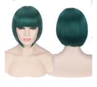 Halloween Fashion Christmas Party Dress Up Wig Cosplay Wig Nightclub Girl Female Short Hair Bob Head Color Bobo Headgear Color:713-7 (Green)