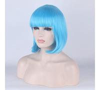 Halloween Fashion Christmas Party Dress Up Wig Cosplay Wig Nightclub Girl Female Short Hair Bob Head Color Bobo Headgear Color:713-13 (Sky Blue)