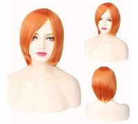 Halloween Fashion Christmas Party Dress Up Wig Cosplay Wig Short Hair Thickened Face Closed Face Short Hair Color Bobo Headgear Color:3021-08/Orange