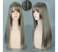 Halloween Fashion Christmas Party Dress Up Wig Daily Harajuku Lolita Air Bangs Yurisa Same Style Mixed Grey Long Hair Cos Wig