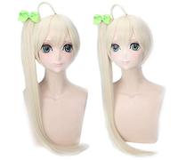 Halloween Fashion Christmas Party Dress Up Wig Edge Of The Sky Kasuga No Dome Sister Summer Festival Yukata Kimono Single Ponytail Cos Wig Beige Gold