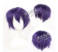 Halloween Fashion Christmas Party Dress Up Wig Gradient Purple Reverse Curled Short Hair Msn/Cosplay Wig Anime Wig Fq001A-2