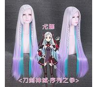 Halloween Fashion Christmas Party Dress Up Wig Series Controversy Yuna Cos Wig Female Cartoon Anime Gradient Dyed Long Straight Hair