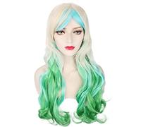 Halloween Fashion Christmas Party Dress Up Wig Style Ladies Wig Wig Medium Length Curly Hair Center Split Fashion Wig Pony Hair Set Color:Pl-161