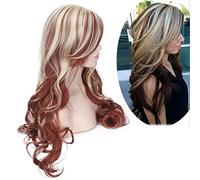 Halloween Fashion Christmas Party Dress Up Wig Style Ladies Wig Wig Medium Length Curly Hair Center Split Fashion Wig Pony Hair Set Color:Pl-809