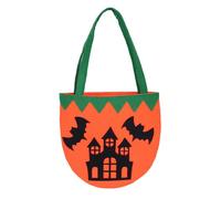 Halloween Felt Candy Bag, Reusable Non-Woven Pumpkin Ghost Storage Pouch for Halloween Party Favors C