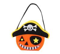 Halloween Felt Candy Bag, Reusable Non-Woven Pumpkin Ghost Storage Pouch for Halloween Party Favors J