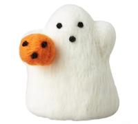 Halloween Felt Ghosts Ornament with Pumpkins Handcrafted Plush Home Decoration Soft Felted Hanging Decor for Spooky Autumn Table Mantel Tree Wreath 11.5 x 7.6 x 3.5 cm White Orange