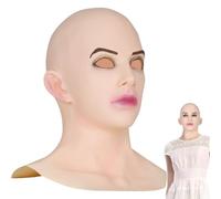 Halloween Female Masque - Realistic Female Bald Latex Masque,Halloween Woman Headgear Role Play Props, Costume Party Novelty Latex Face Cover