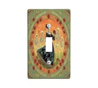 Halloween Female Skeleton Decorative Light Switch Cover Wall Plate 1 Gang Single Toggle, Victoria Vintage Skull Electrical Switchplate, Day of the Dead Electrical Faceplate for Bedroom Room