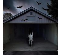 Halloween Female Zombie Garage Door Cover, Dark Night Haunted House Banner Halloween Holiday Party Background (240 * 180cm)