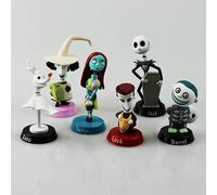 Halloween Figures from Nightmare b4 Christmas - Jack Skellington Sally Oogie Boogie Tim Burton Halloween Town Collectible Figurines from Halloween Thriller Movie (6 Piece Set)