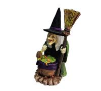 Halloween Figurine - Witch Figurine, Resin Halloween Witch Wizard Ornament, Halloween Haunted House Props