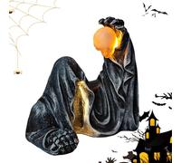 Halloween Figurines | Black Robe Creepy Resin Figurine - Gothic Spooky Statue Sculpture for Backyard at Workplace Garden House Haunted House of the